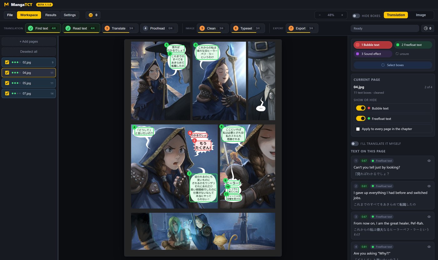 Manga in the editor